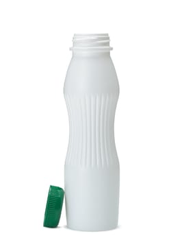 White plastic bottle. It is isolated on a white background