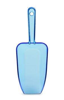 Scoop for food stuffs. Transparent, blue color