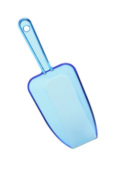 Scoop for food stuffs. Transparent, blue color