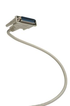 Computer cable LPT. It is isolated on a white background