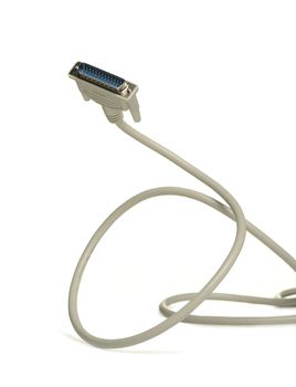 Computer cable LPT. It is isolated on a white background