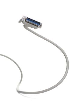 Computer cable LPT. It is isolated on a white background