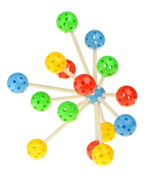 molecule model. Children color toy. Isolated on white