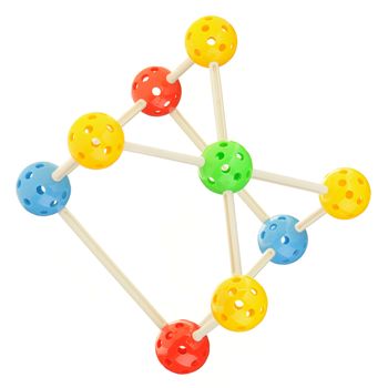 molecule model. Children color toy. Isolated on white