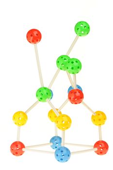 molecule model. Children color toy. Isolated on white