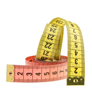 Measuring tape of the tailor. It is isolated on a white background