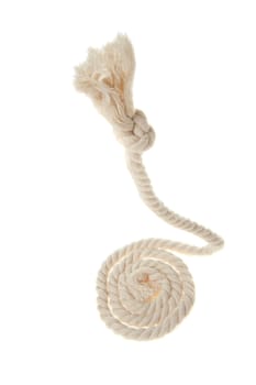 Cord with knot. A fragment of a cord it is isolated on a background