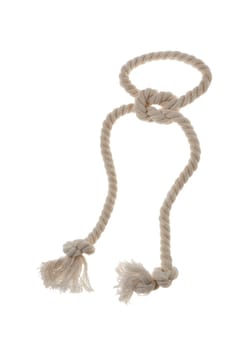 Cord with knot. A fragment of a cord it is isolated on a background