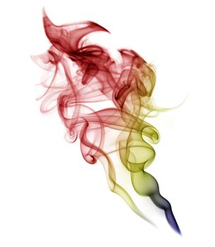 Smoke. The abstract image of a smoke on a white background