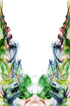 color smoke background  . The abstract image of a smoke on a white background