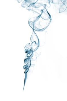 abstract blue smoke from white background. The abstract image of a smoke on a black background