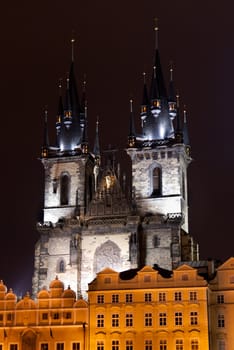 Old Town Square, night view of Prague