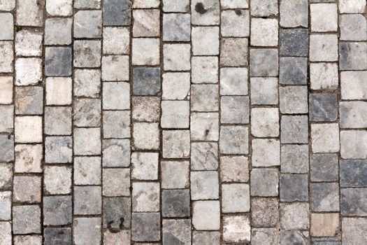 Stone roadway from granite area in Prague