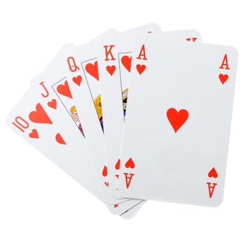 Playing cards on a white background. Poker cards
