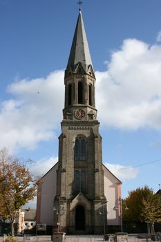 Ansicht der Evangelischen Kirche in Birkenfeld,Deutschland	
View of the Evangelical Church in Birkenfeld, Germany