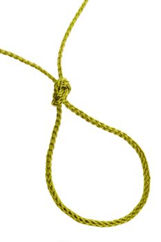 noose from a cord. Isolated on a white background