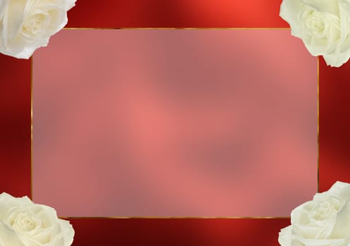 Romantic background. A framework with elements of the flower, chrome, washed away satin under a photo