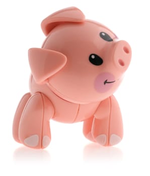 Pig. Toy model of a pig it is isolated on a white background