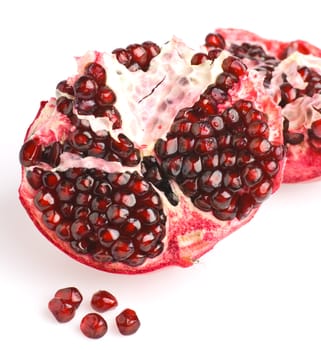 Pomegranate. Ripe fruit. It is isolated on a white background