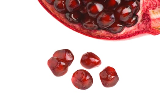 Pomegranate. Ripe fruit. It is isolated on a white background