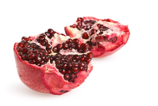 Pomegranate. Ripe fruit. It is isolated on a white background