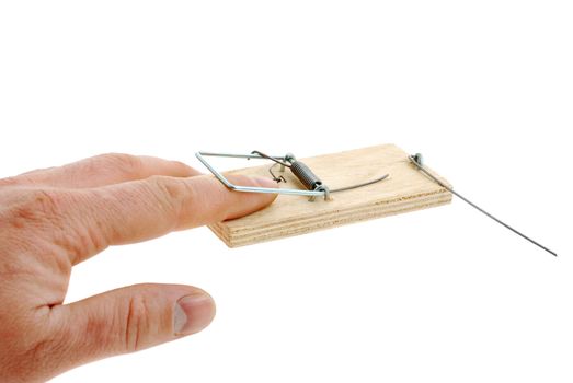 Finger in a mousetrap. The adaptation for catching mice and other fine rodents