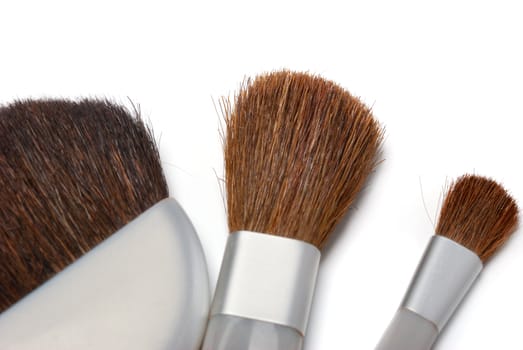 Cosmetic brushes. A set of subjects for care of a leather of the person