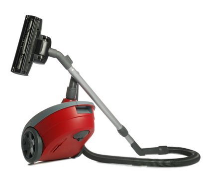 Vacuum cleaner. Devices for cleaning premises, it is isolated on a white background