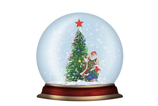 Glass sphere. Christmas scenery created by means of computer technology