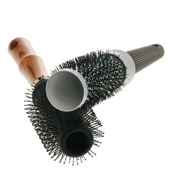 Hairbrush. The device isolated on a white background for combing