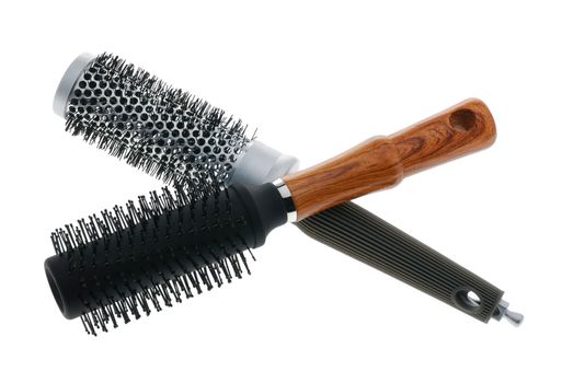 Hairbrush. The device isolated on a white background for combing