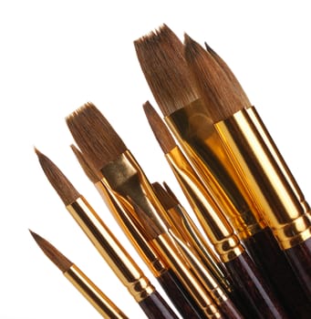 Paintbrush. Brushes for drawing. It is isolated on a white background