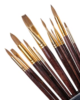 Paintbrush. Brushes for drawing. It is isolated on a white background