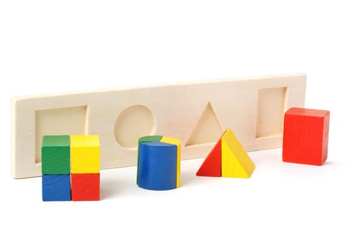 Logic toy. For children of preschool age. It is isolated on a white background