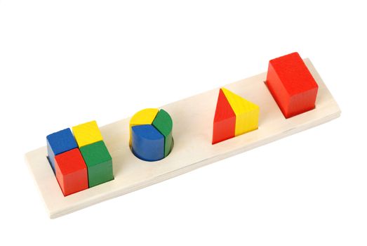 Logic toy. For children of preschool age. It is isolated on a white background