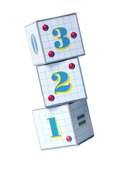 Figures on cubes. The image of the various figures, isolated on a white background