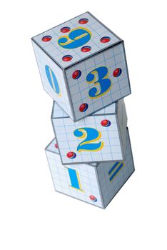 Figures on cubes. The image of the various figures, isolated on a white background