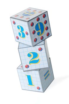 Figures on cubes. The image of the various figures, isolated on a white background