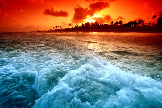 landscape ocean sunrice golden sky