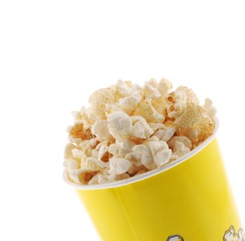 Popcorn. Grains of corn are isolated on a white background