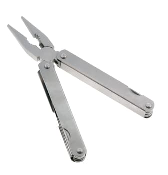 pliers. The manual tool from the chromeplated steel, isolated on a white background