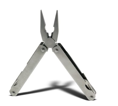 pliers. The manual tool from the chromeplated steel, isolated on a white background