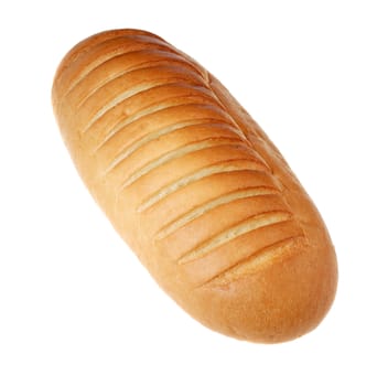 long loaf. A loaf of bread isolated on a white background