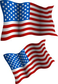 Flag of the USA. The vector image of a national symbol of States of America Obedenennyh