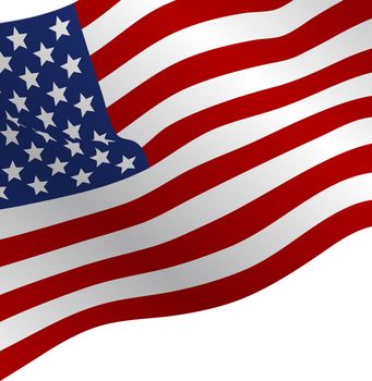 Flag of the USA. The vector image of a national symbol of States of America Obedenennyh