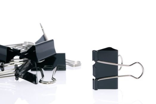 binder clips. Office accessories isolated on a white background