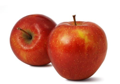 Apple. It is isolated on a white background. A ripe, juicy fruit.
