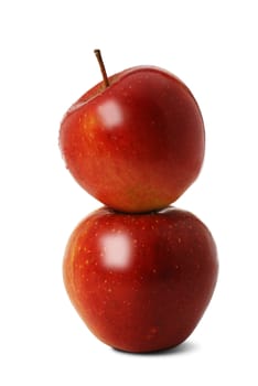 Apple. It is isolated on a white background. A ripe, juicy fruit.
