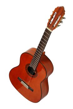 Guitar. An acoustic six-string guitar isolated by a plot a background
