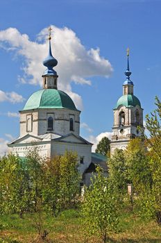 View of Vvedensky temple (1799-1819) in Florischi village, Vladimir region, Russia